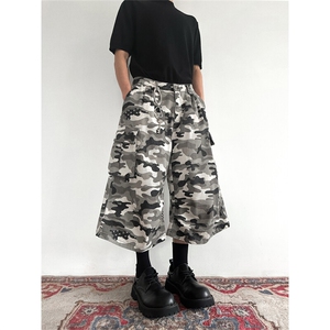 903-AK056-特P55  【S-3XL】 白迷彩七分短裤图片