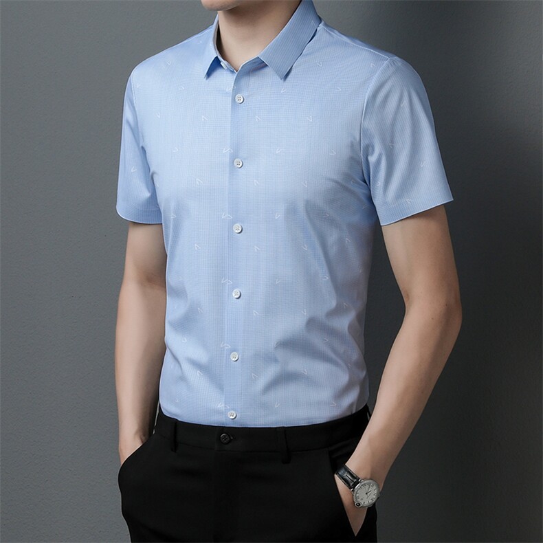 ZL-DK8635男式2023年夏季新款衬衫男短袖休闲衬衣P63,男装衬衫,电商B360