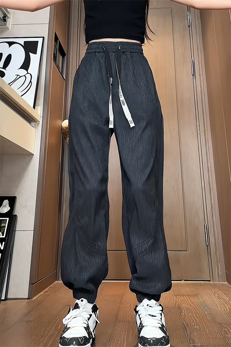 量大优供视频激光打孔肌理感冰丝裤长裤M-5XL特P30控68,男装休闲裤,电商B325