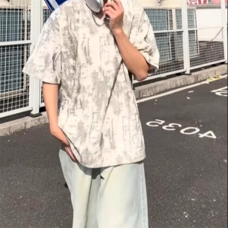 现货  扎染V领短袖T恤 TX55 P25图片