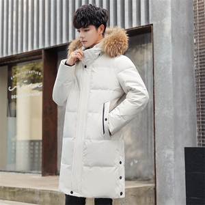 羽绒服男中长款大毛领加厚加大修身时尚青年羽绒服外套YR09-P230图片