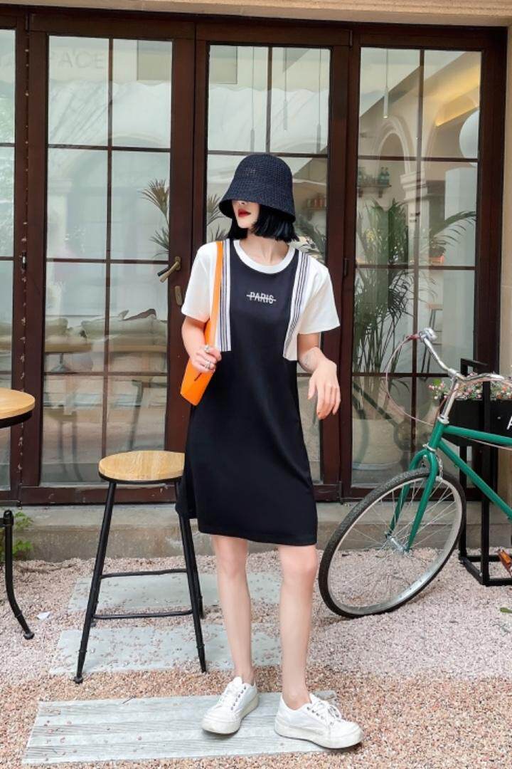 烫钻清新连衣裙，女装连衣裙，艾梵煕尔