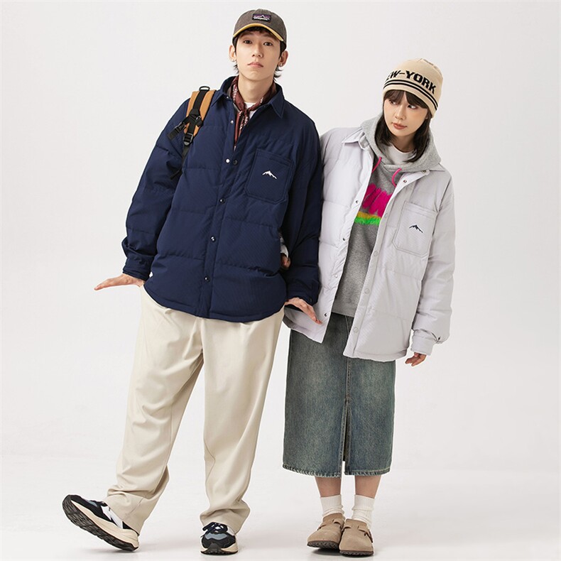 外27-2日系工装衬衫夹克羽绒服90白鸭绒(新标）YR05-P195,男装夹克,新杭派外27-2