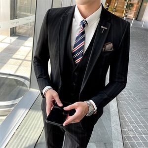 2025新款男士休闲西服套装深灰浅灰黑色西服2218-P220图片