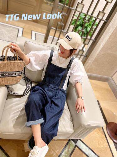 牛仔背带裤，女装，跳跳谷