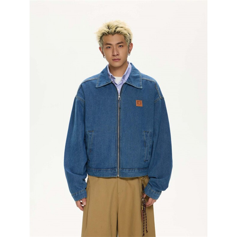 牛仔衬衫男生春秋款港风休闲潮流青少年夹克外套男装JK0494-P65,男装夹克,星座308B-2