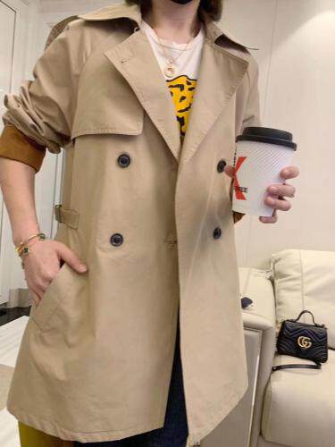 腰间松紧休闲风衣，女装风衣，嗨摩拉