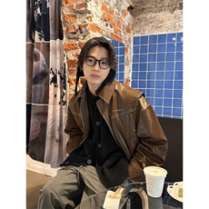 现货不缺货假两件皮衣夹克外套1209-1-JK17-P108（网图），男装夹克，星座1209-1