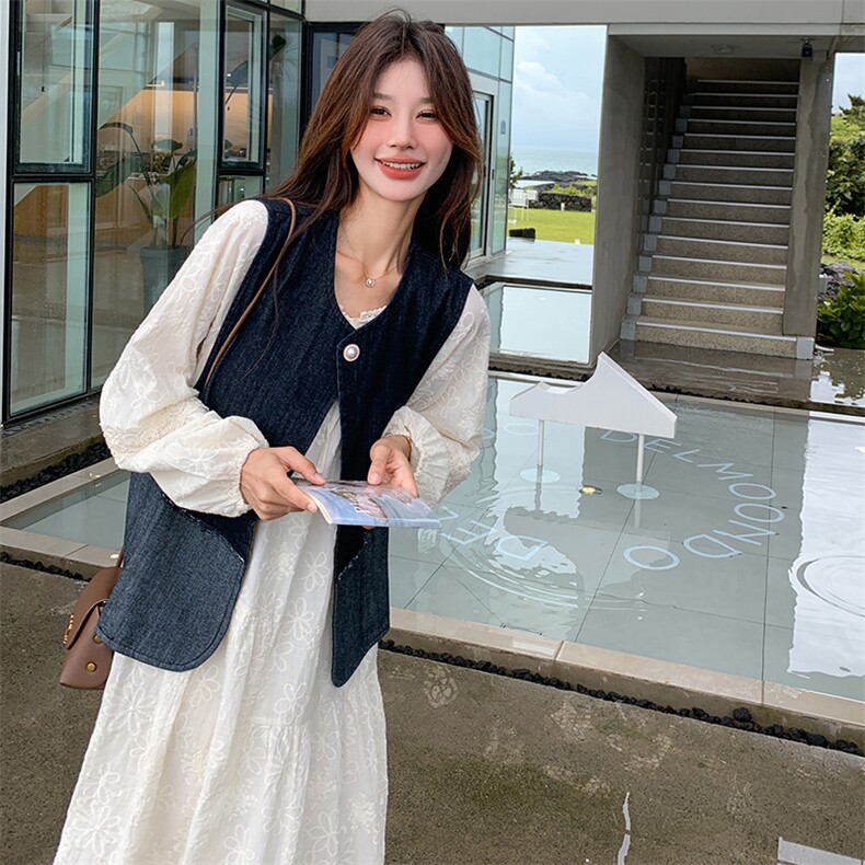 【有货】C999P155K218马甲蕾丝套装,女装连衣裙,2D113