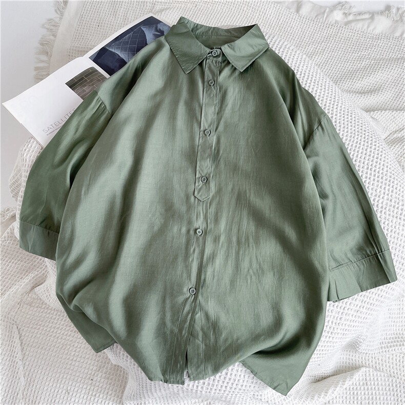 现货！天丝高品质纯色超舒服衬衫百搭简约感轻薄-LK80065-特批30,男装衬衫,电商A061
