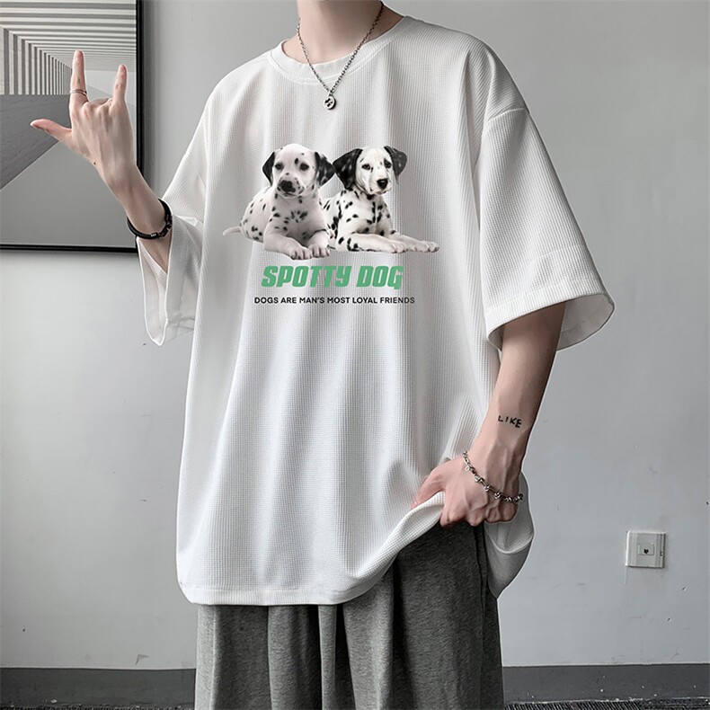 HT73263-P22华夫格t恤男短袖男大码五分袖大皂风,男装T恤,电商A040