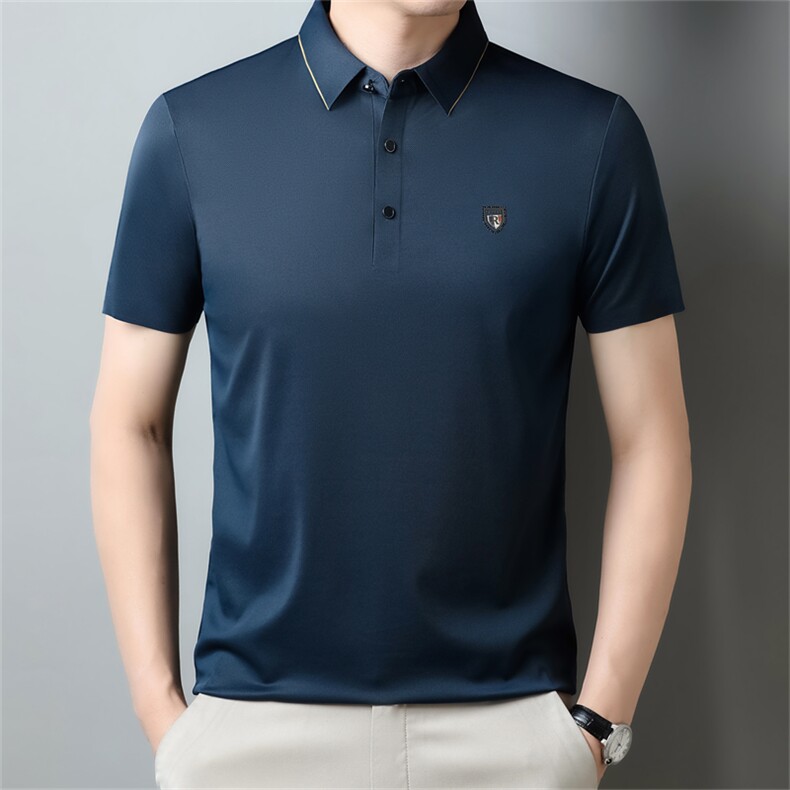 夏季新款商务休闲男士短袖T恤男式时尚潮流翻领体恤LBF6602-P60图片