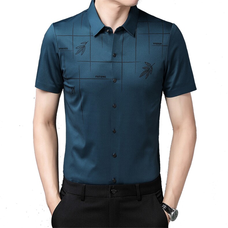 AD5825钱塘2020-3夏季男士精品商务休闲短袖衬衫P75,男装衬衫,钱塘207-3