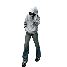 美式ins高街hiphop暗黑重工艺水洗暗黑微喇牛仔裤货号K2407P65，男装牛仔裤，电商A063