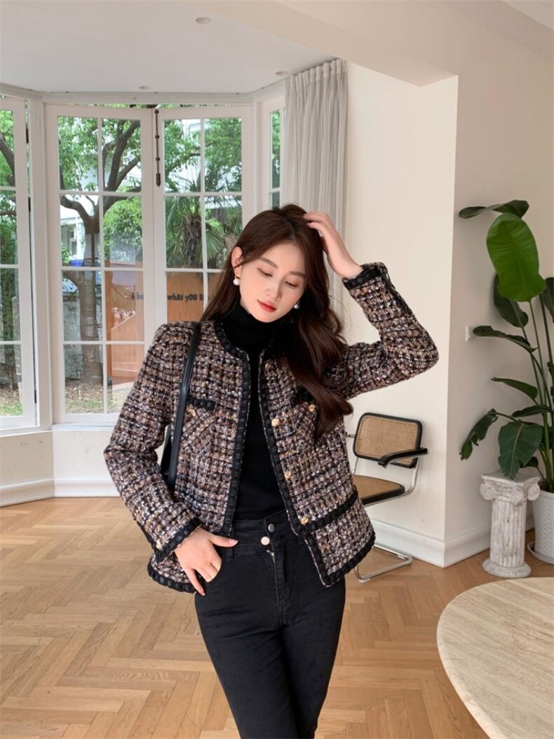 高端定制含羊毛面料时尚气质高雅淑女外套，其它，荷塘月色