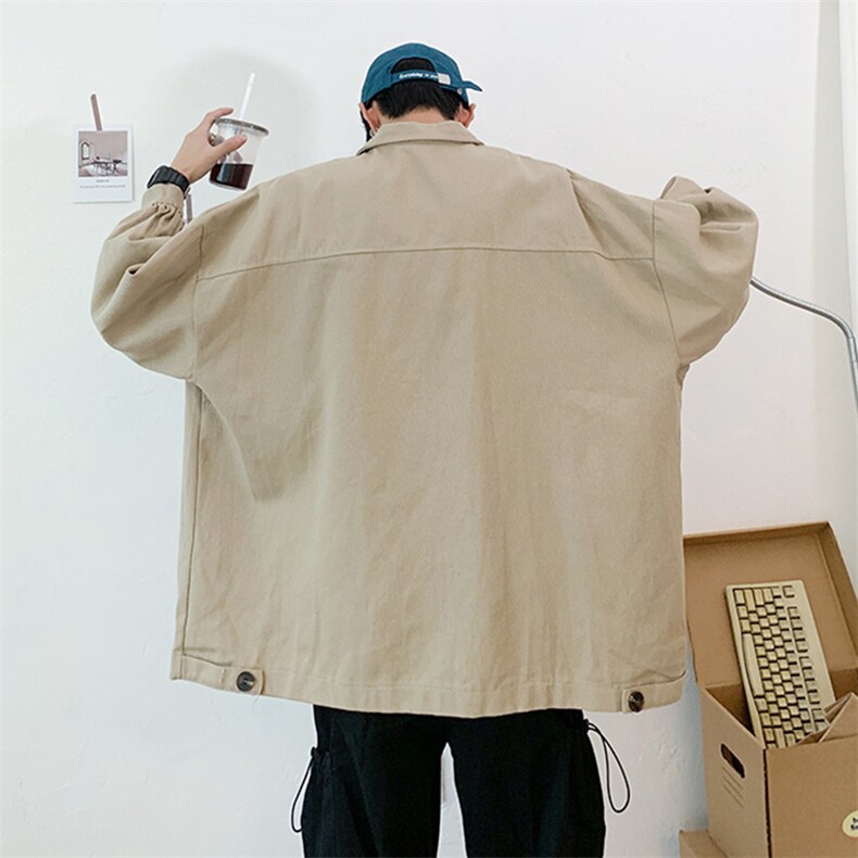 20年秋季新款外套水洗纱卡全棉港风夹克男DS-B293-H110-P70,男装夹克,电商A306