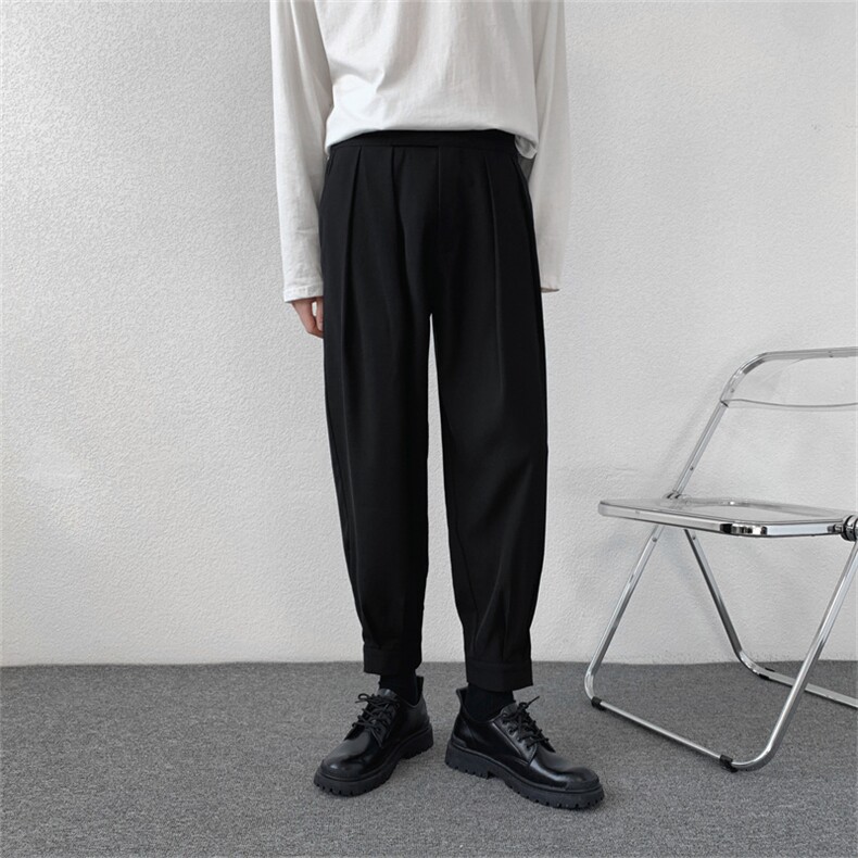 魔术贴腰休闲西裤哈伦裤马丁靴裤子男/KM98P55现货,男装西裤,电商D325