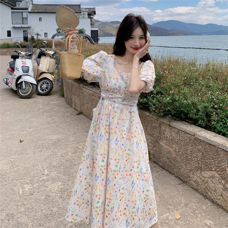 现货210-3266-P125-k178法式碎花甜美新款连衣裙,女装连衣裙,浙宝210（原浙宝191）