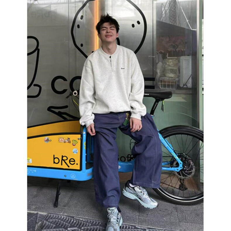 常规套头宽松型休闲青少年美式加绒刺绣亨利领卫衣春秋W188,男装卫衣,星座1116A（原606A-3）