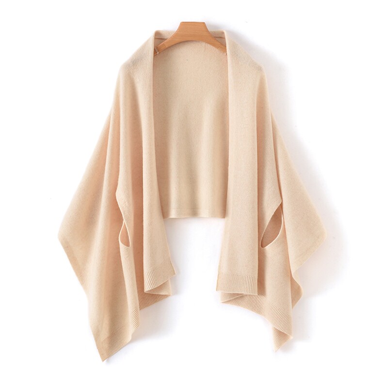 秋冬女纯色羊毛围巾柔软保暖围脖针织披肩，披肩，欣美羊绒