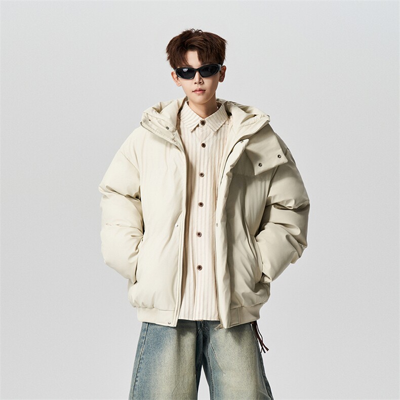 有长图冬季百搭PU皮羽绒棉服男宽松连帽棉衣棉袄外套MF00760/P100,男装棉衣,电商B316