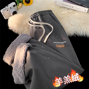 现货1万件冬季羊羔绒加绒保暖三防休闲裤男715-6BX27(控78)图片