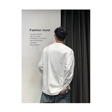 开衩纽扣袖口卫衣宽松内搭男上衣服设计感长袖圆领t恤LT1133-P35，男装T恤，星座1008