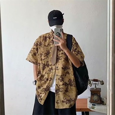 W421-P32夏季新款短袖衬衣时尚轻奢潮牌半袖上衣免烫衬衫，男装T恤，星座911-1