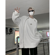 405A美式高街小众个性金属设计拉链圆领卫衣WY802-P68控88，男装卫衣，星座405A