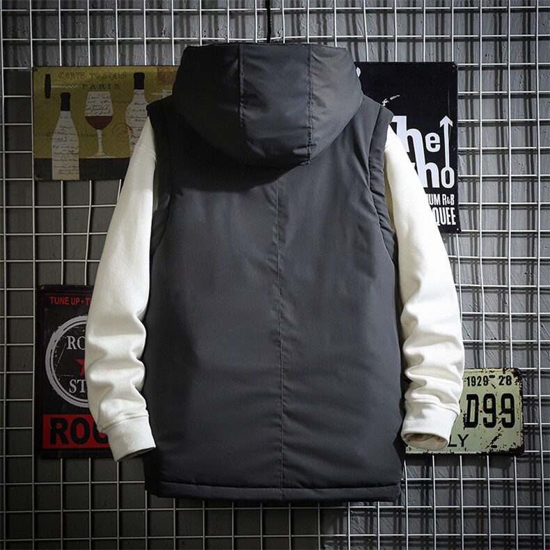 网格拉链装饰连帽棉马甲男冬季百搭防风马甲外套A090-MJ20p75限98,男装背心/马甲,电商A089-1