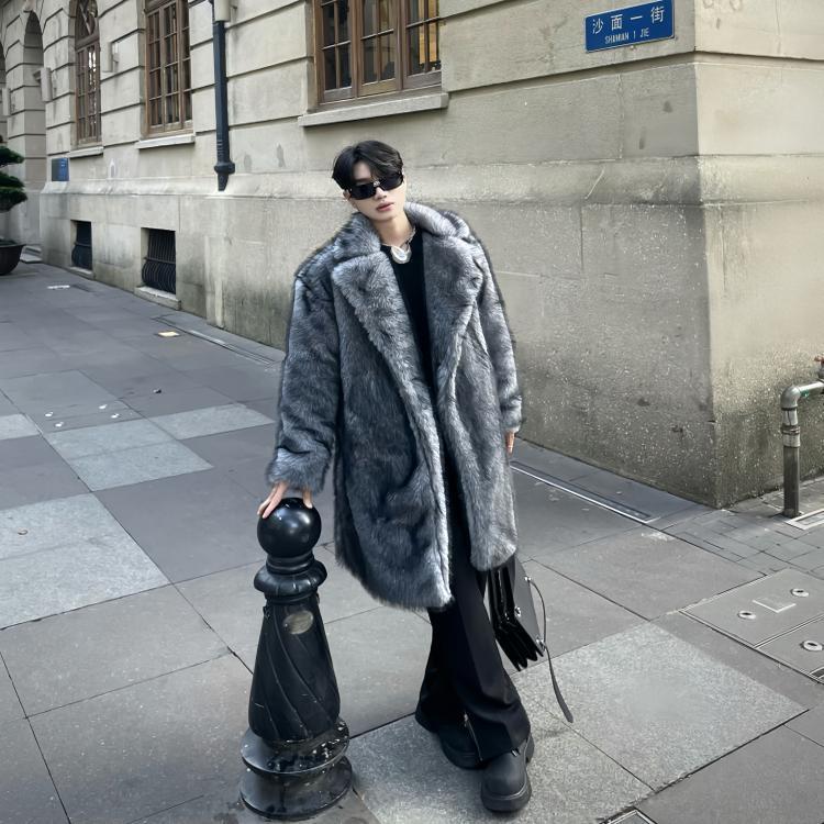 WT149-P150保暖抗寒狐狸毛外套男士冬季时尚百搭仿皮草毛毛大衣,男装棉衣,星座1501-3