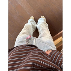 弯刀美式复古宽松早设计感直筒阔腿牛仔裤男休闲裤长裤NK2645，男装牛仔裤，星座1116A（原606A-3）