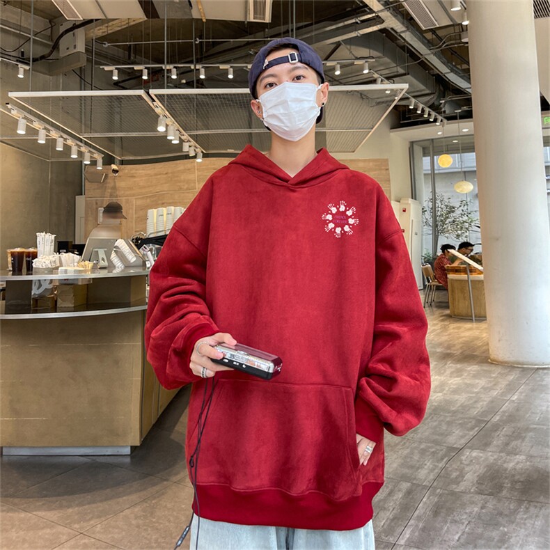 23/秋季360G麂皮绒印花宽松休闲连帽卫衣JWY3263 P50控69图片