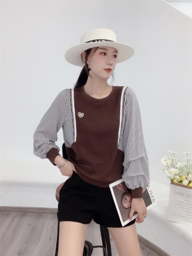 拼接休闲卫衣，女装卫衣/绒衫，新依西阁