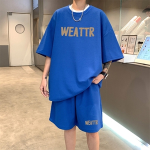 ！2025夏季新款男士华夫格短袖套装学生一套HTZ96P50图片