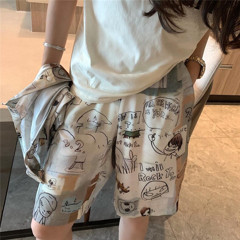 印花中裤，女装，XTZ style