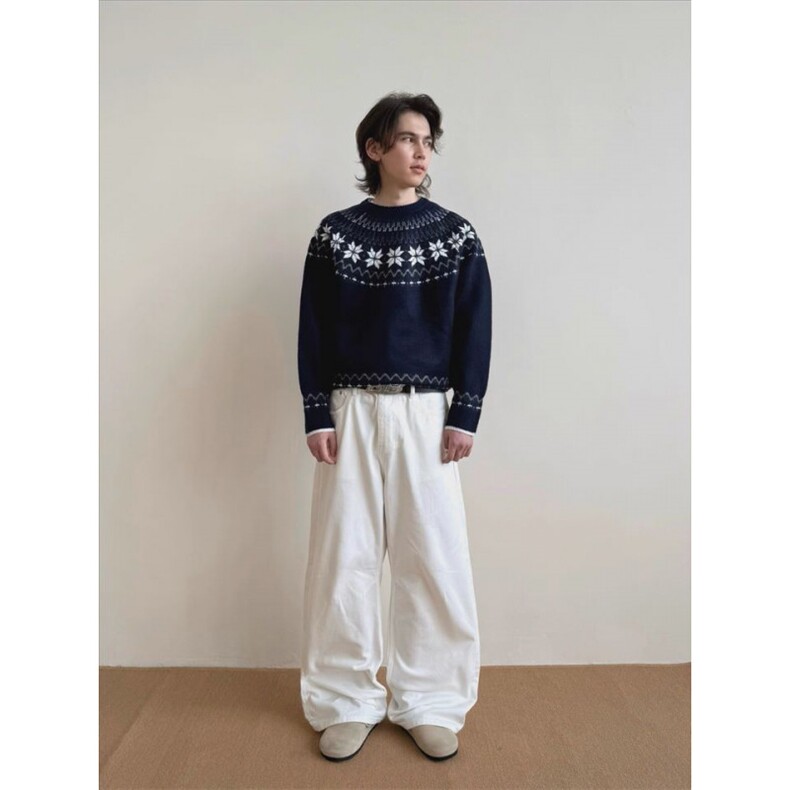【量大价格可谈】美式复古针织毛衣男女秋冬季情侣毛衫SM103P50,男装针织衫/毛衣,星座1112-1