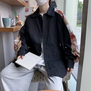 WT09春装男士新款腰果花开衫夹克外套男装外衣文艺青少年港风潮男图片