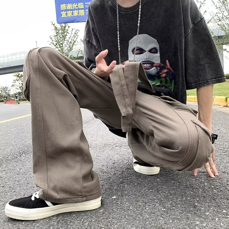 潮休闲裤长裤青春流行男直筒春季宽松型工装裤中腰A723P50,男装休闲裤,星座1116-2