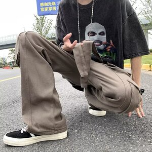 潮休闲裤长裤青春流行男直筒春季宽松型工装裤中腰A723P50