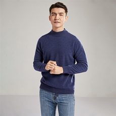 2024秋冬新款山羊绒男士半高领羊绒衫男装，男装羊绒套衫，镁纯羊绒