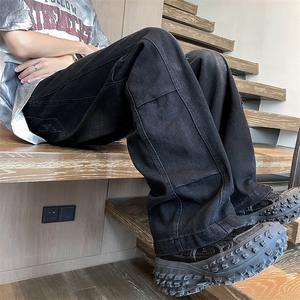 春秋夏季新款工装牛仔裤男款复古宽松百搭直筒裤图片