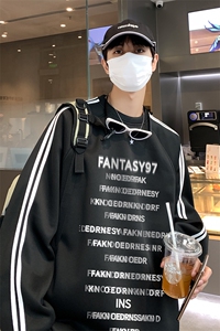 港风23新款秋季时尚百搭宽松字母印花潮流卫衣B6903P45控68图片