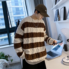 条纹毛衣男春秋款宽松小众衣服秋季ins潮流针织衫MY0916-P45，男装针织衫/毛衣，星座308B-1
