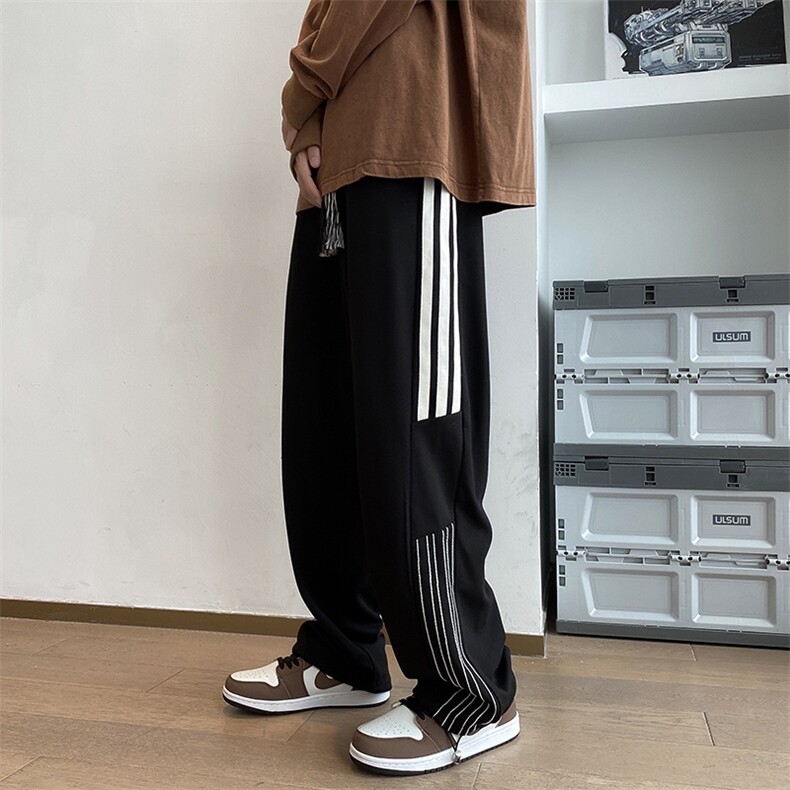 文艺青年男士宽松条纹休闲裤男款2024新款舒适百搭裤男D205/P38,男装休闲裤,星座506
