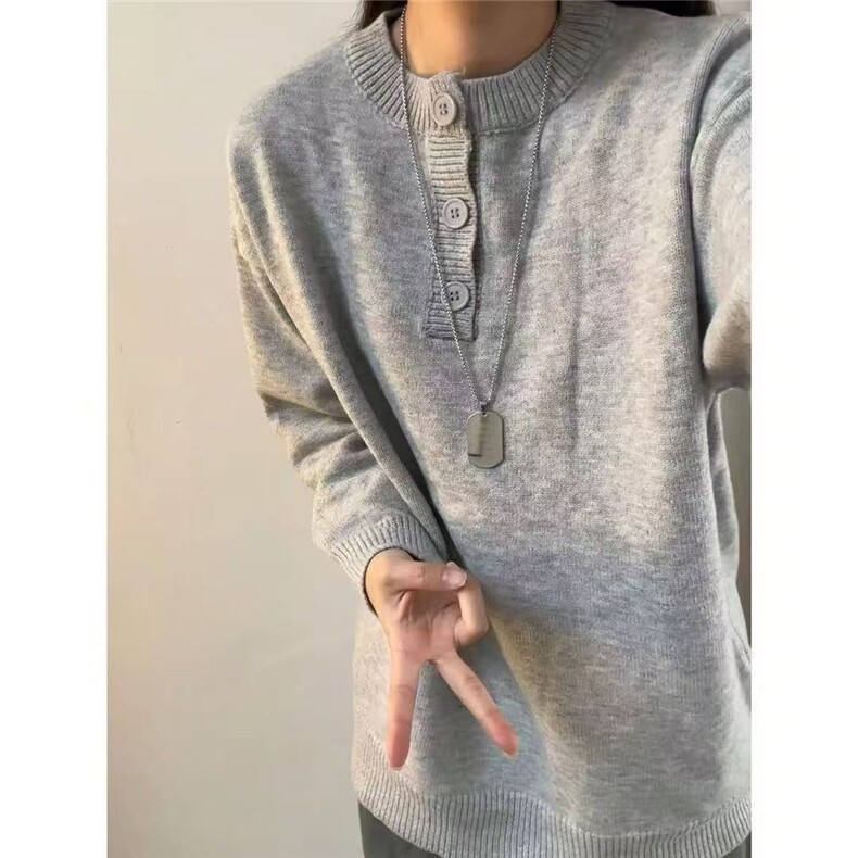 秋冬穿搭美式撞色纽扣复古卡通刺绣圆领长袖针织开衫男女毛衣外套,男装针织衫/毛衣,星座516A