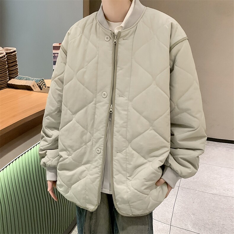 冬季复古菱格加厚棒球服棉衣男宽松情侣百搭棉服外套潮M0163-P58,男装棉衣,星座308B-2