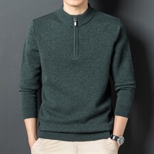 男装2023冬季纯羊毛毛衣中年爸爸羊毛衫套头针织衫YYJ8823A-P220图片
