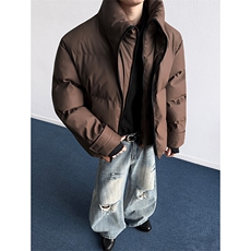 现货MYF03-P110冬季高级立领假两件双拉链保暖棉衣棉服皮外套w，男装棉衣，电商A456（原C415）