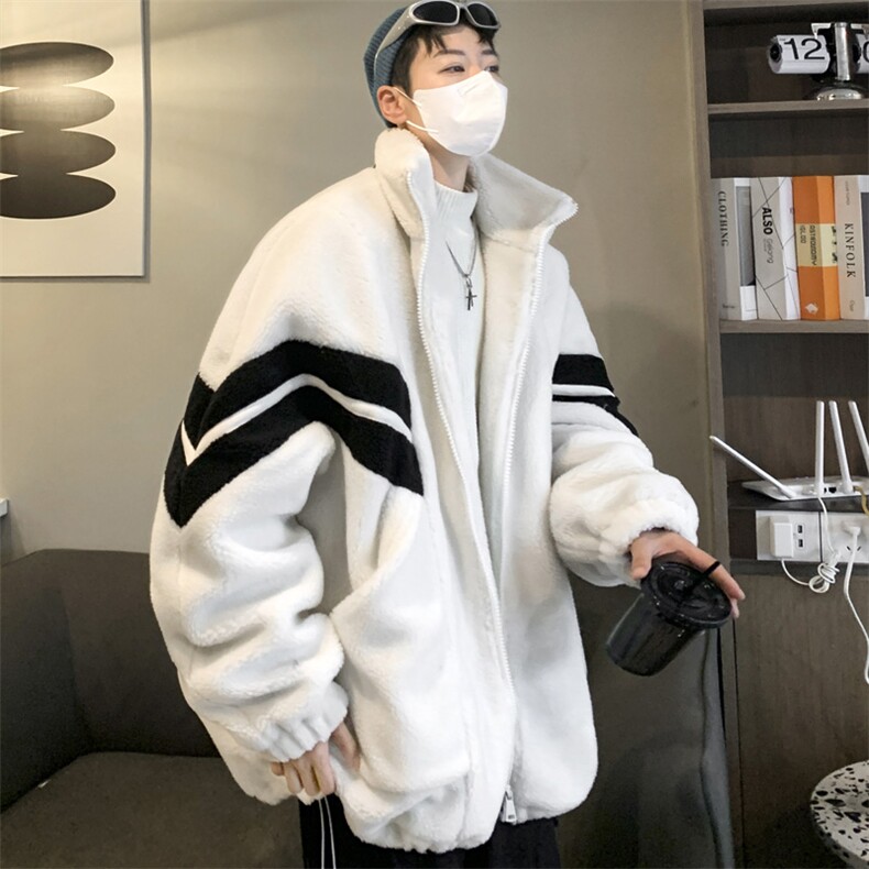 青少年羊羔毛绒外套男款冬季保暖棉衣棉服M8018P120控158,男装棉衣,电商A157